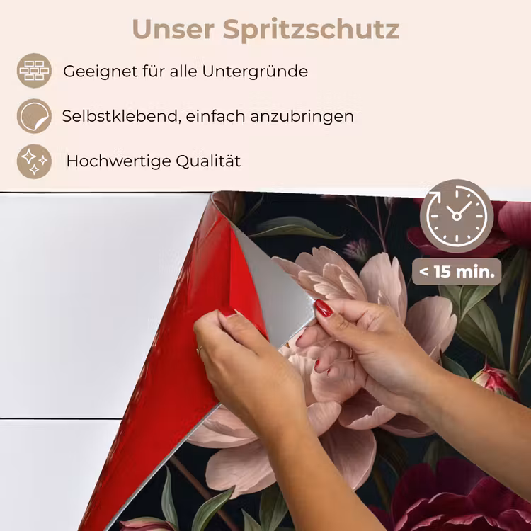 Bloemen - Boeket - Natuur - Modern - Donker keuken achterwand spatscherm klein -spatscherm_DE