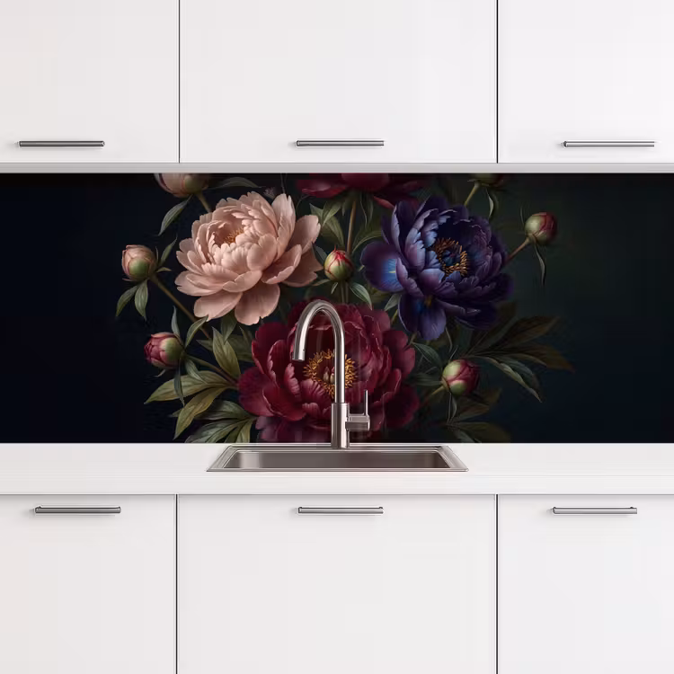 Bloemen - Boeket - Natuur - Modern - Donker keuken achterwand 2 middel -3d