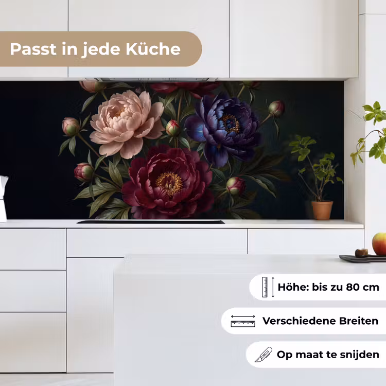 Bloemen - Boeket - Natuur - Modern - Donker keuken achterwand 2 middel -sfeer4_DE