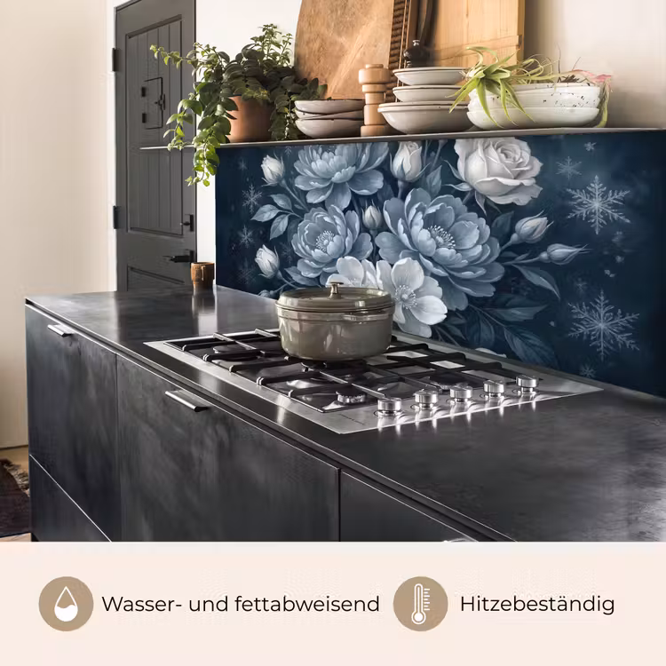 Bloemen - Boeket - Winter - Abstract - Blauw keuken achterwand 2 middel -usp_DE