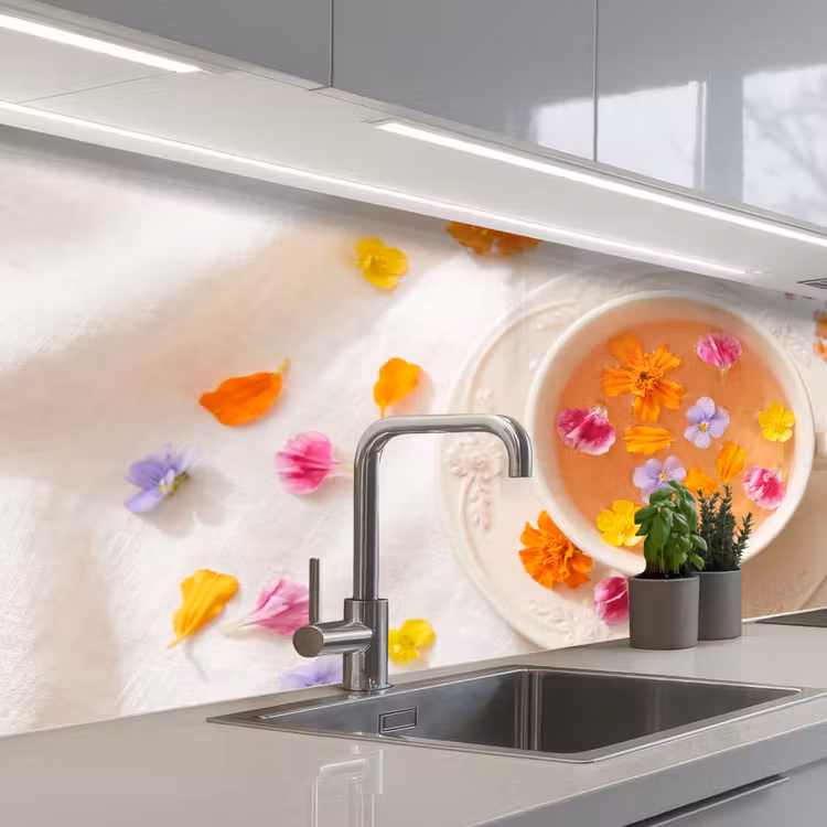 Bloemen - Kop - Natuur - Kleurrijk - Zomer keuken achterwand 2 middel -3d_schuin