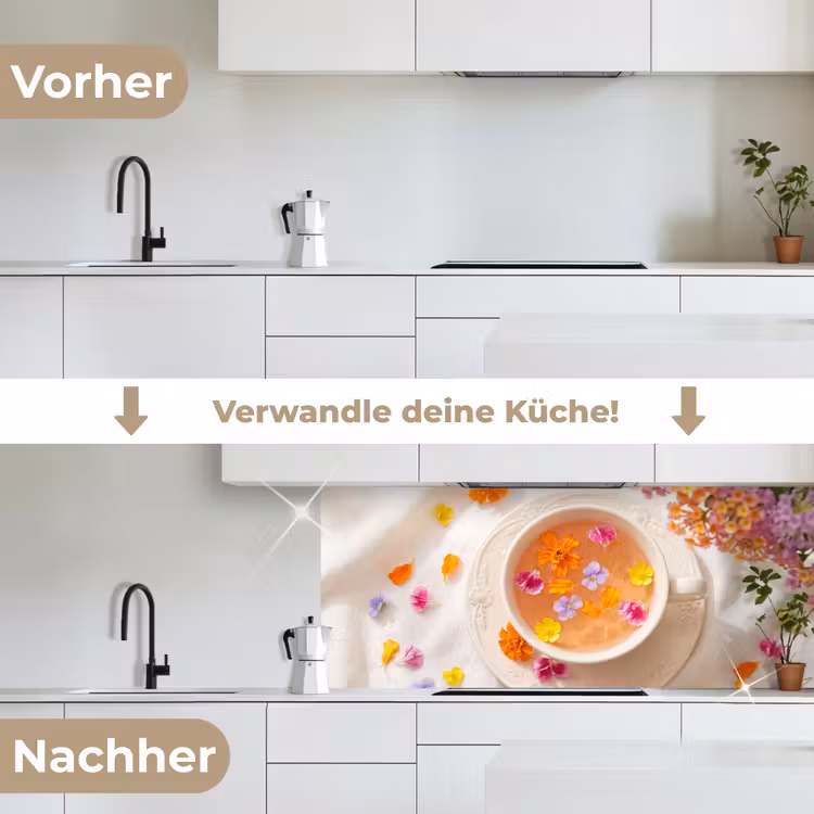 Bloemen - Kop - Natuur - Kleurrijk - Zomer keuken achterwand 2 middel -voor-na_DE