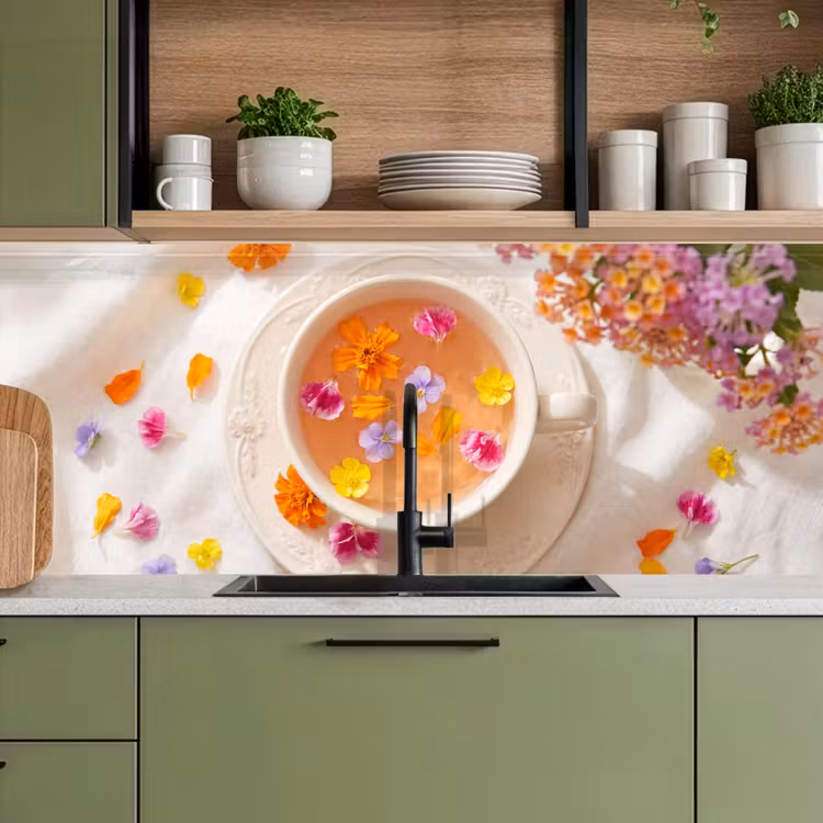 Bloemen - Kop - Natuur - Kleurrijk - Zomer keuken achterwand 2 middel -sfeer3
