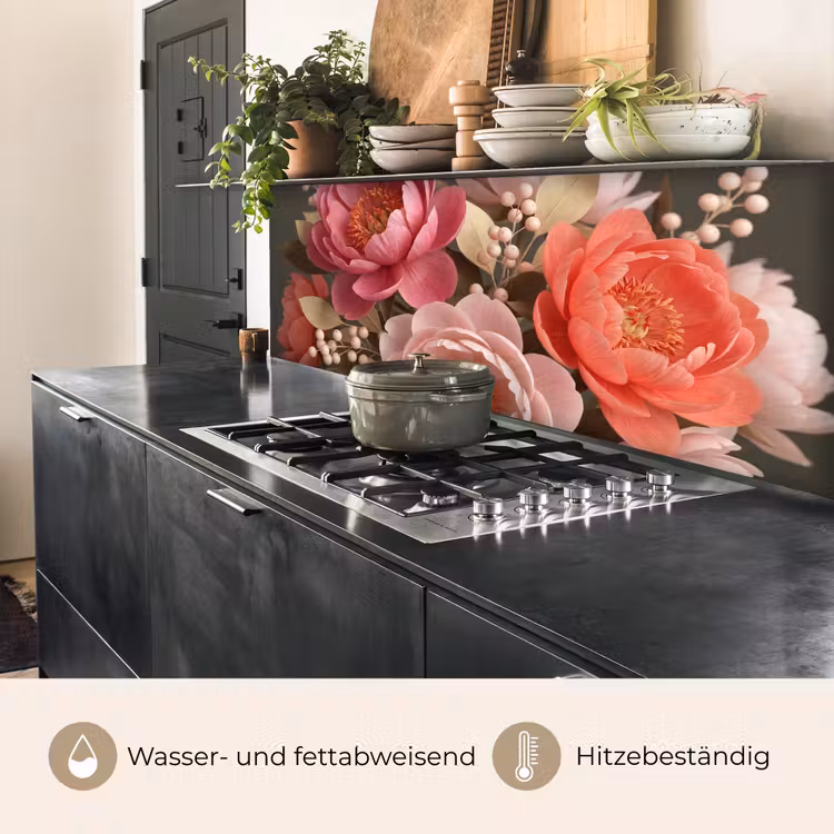 Bloemen - Bloesem - Zacht - Koraal - Decoratie keuken achterwand 2 middel -usp_DE