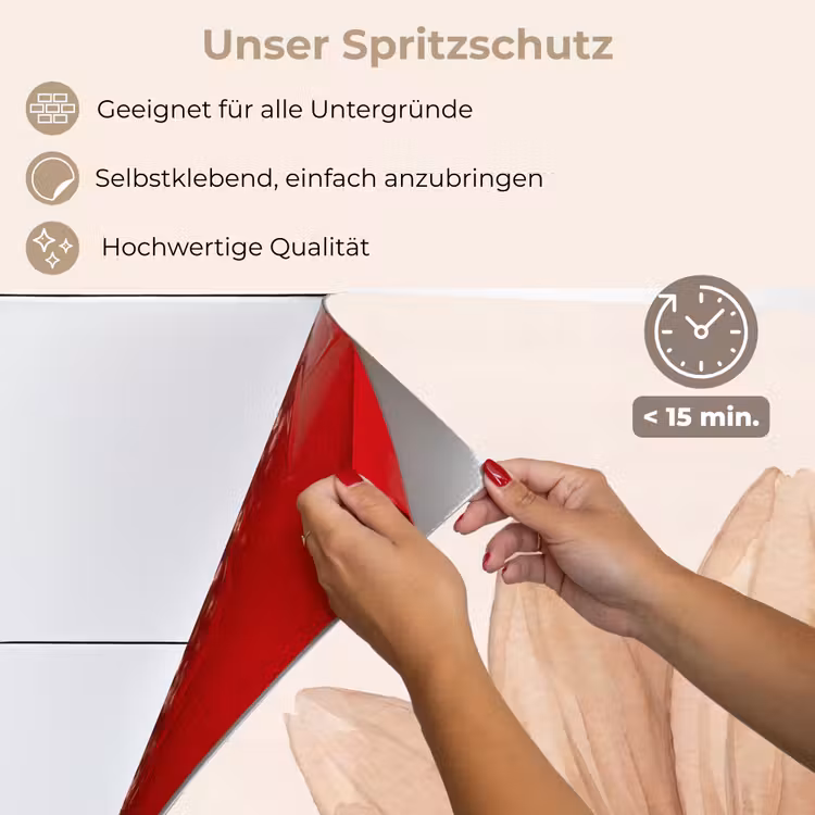 Bloemen - Bloemblad - Natuur - Aquarel - Beige keuken achterwand spatscherm klein -spatscherm_DE