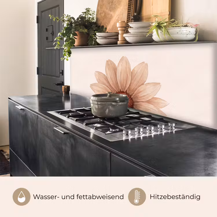 Bloemen - Bloemblad - Natuur - Aquarel - Beige keuken achterwand 2 middel -usp_DE
