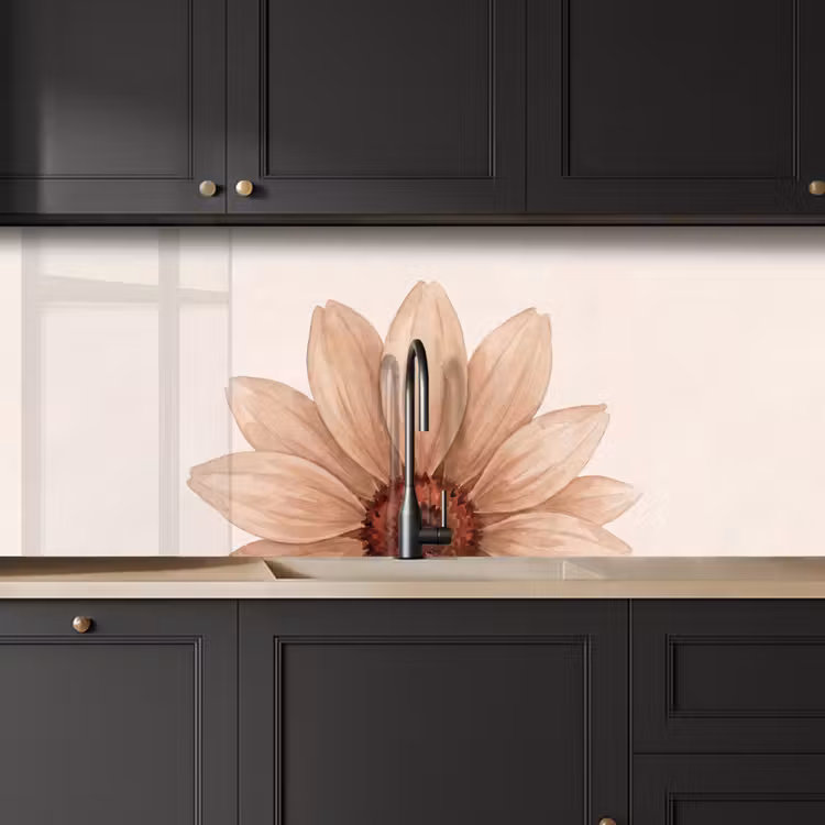 Bloemen - Bloemblad - Natuur - Aquarel - Beige keuken achterwand 2 middel -sfeer1