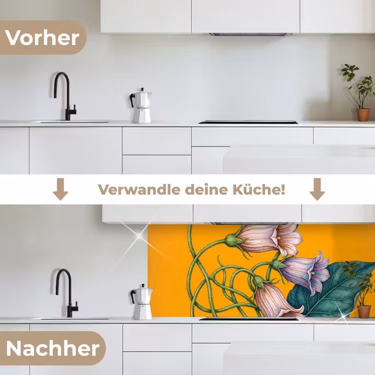 Küchenrückwand - Blumen – Botanik – Gelb - Bloemen - Botanisch - Geel keuken achterwand 2 middel