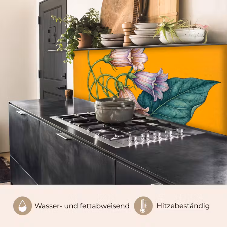 Küchenrückwand - Blumen – Botanik – Gelb - Bloemen - Botanisch - Geel keuken achterwand 2 middel