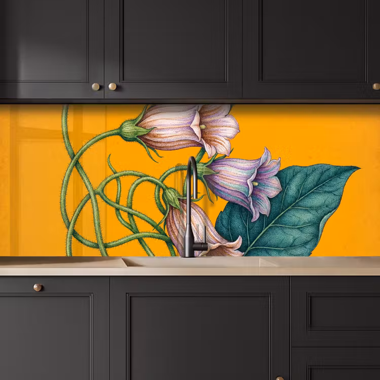 Küchenrückwand - Blumen – Botanik – Gelb - Bloemen - Botanisch - Geel keuken achterwand 2 middel
