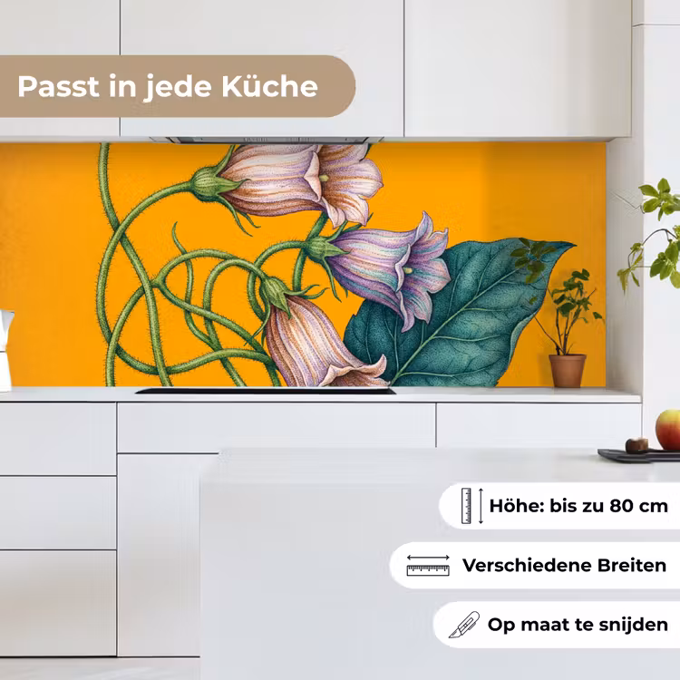 Küchenrückwand - Blumen – Botanik – Gelb - Bloemen - Botanisch - Geel keuken achterwand 2 middel