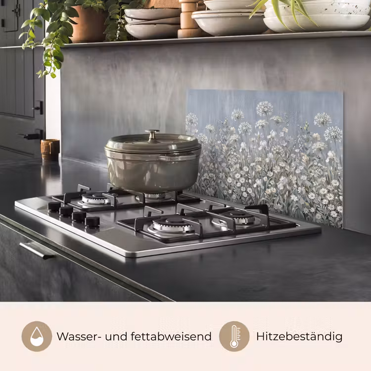Bloemen - Botanisch - Blauw keuken achterwand spatscherm klein -usp_DE