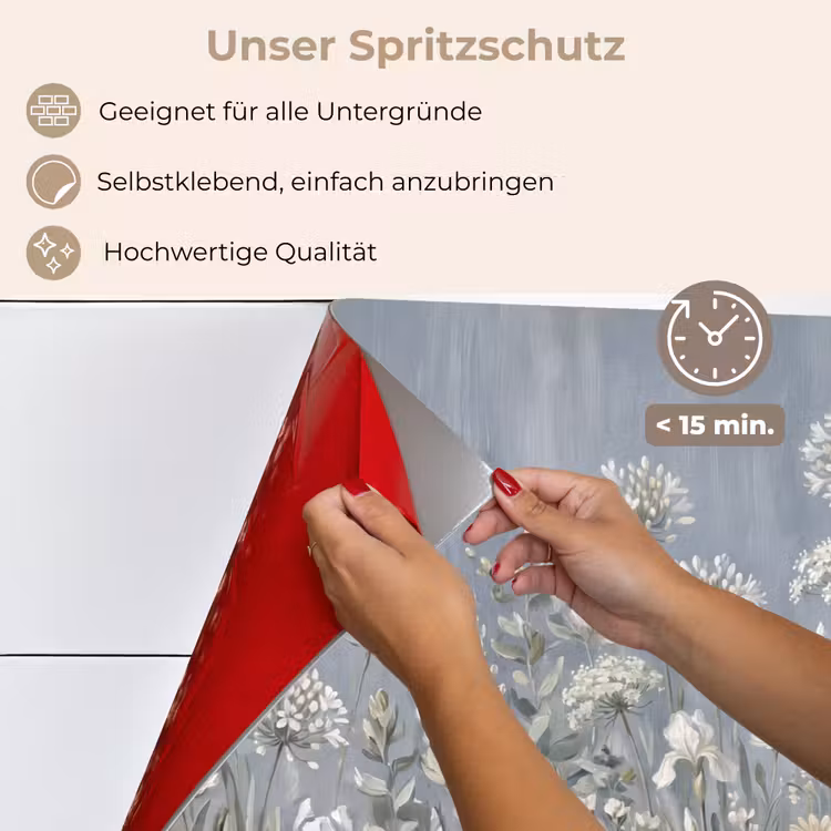 Bloemen - Botanisch - Blauw keuken achterwand spatscherm klein -spatscherm_DE
