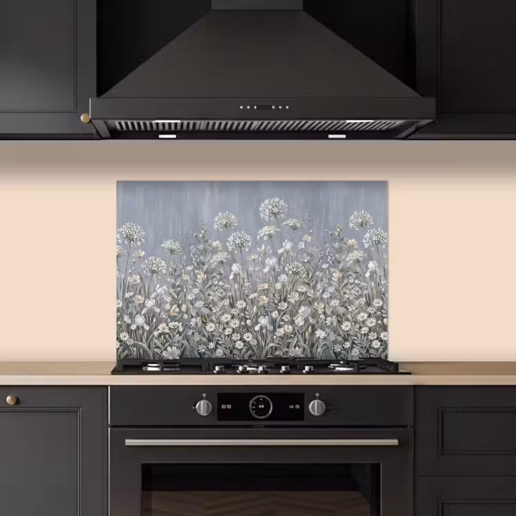 Bloemen - Botanisch - Blauw keuken achterwand spatscherm klein -sfeer1