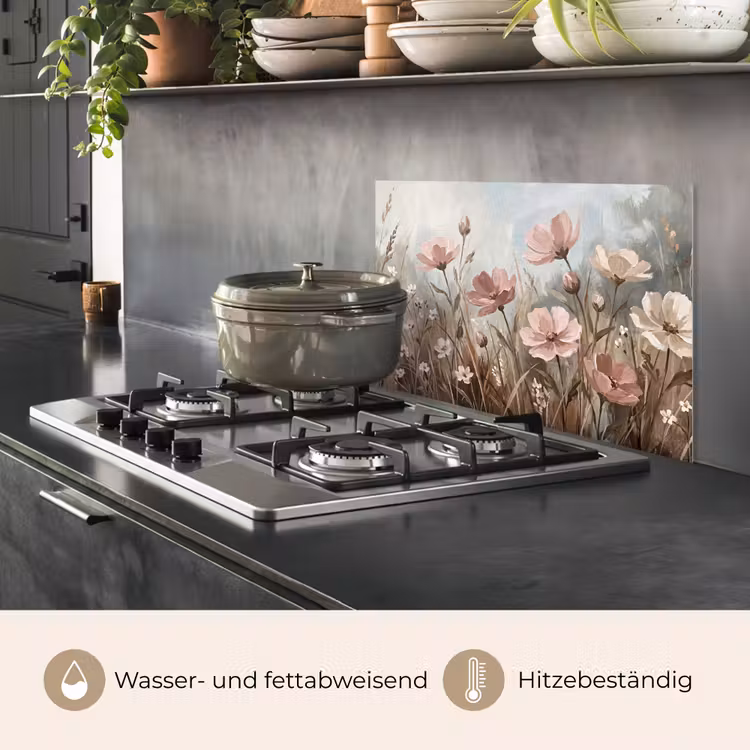 Bloemen - Botanisch - Schilderij - Pastel - Rustiek keuken achterwand spatscherm klein -usp_DE