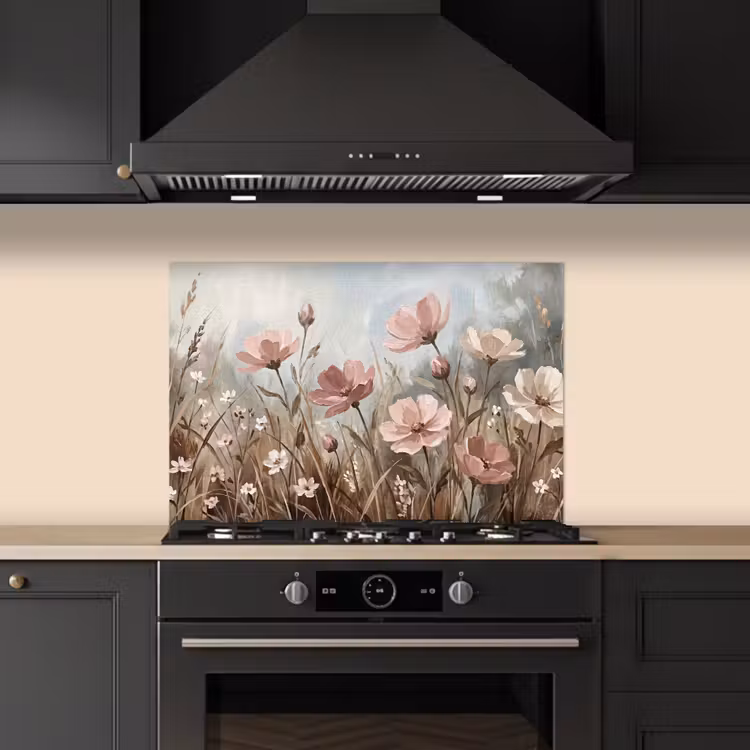 Bloemen - Botanisch - Schilderij - Pastel - Rustiek keuken achterwand spatscherm klein -sfeer1