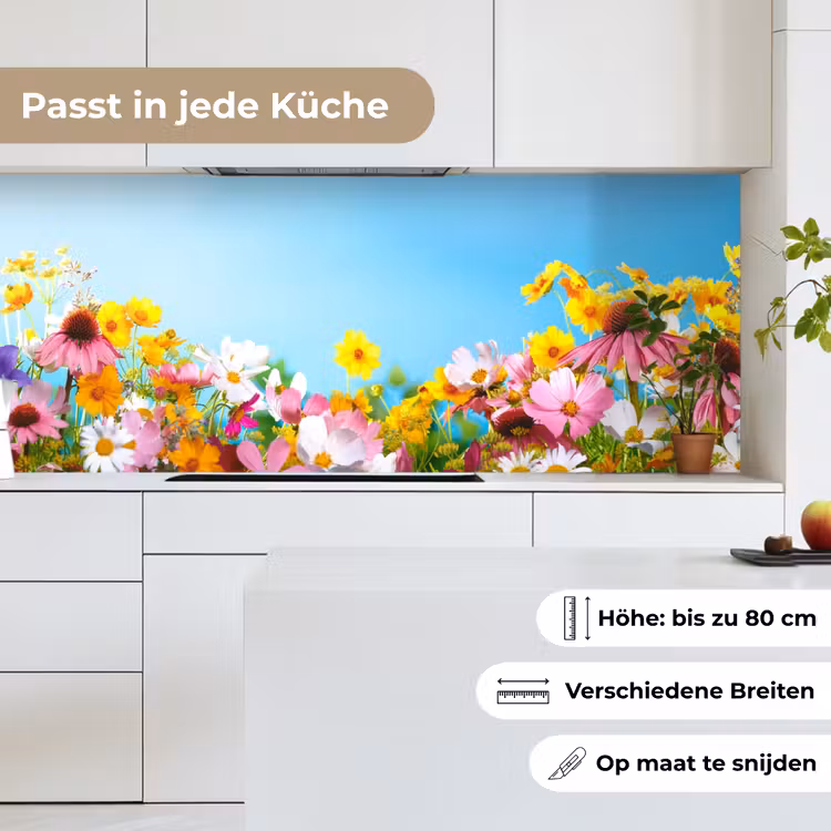 Bloemen - Kleurrijk - Blauw - Natuur keuken achterwand 2 middel -sfeer4_DE