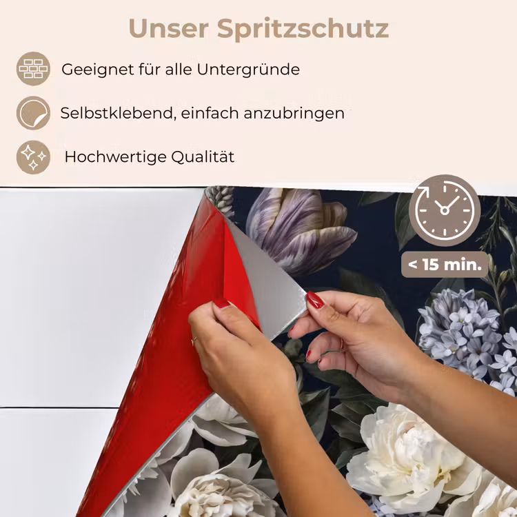 Bloemen - Donker - Elegant - Natuur - Wit keuken achterwand spatscherm klein -spatscherm_DE