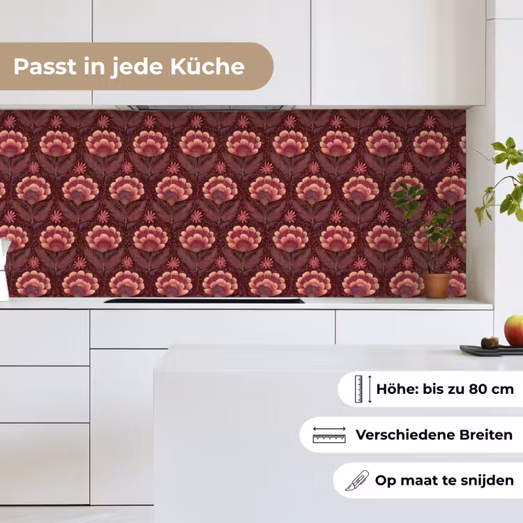 Bloemen - Waaier - Paars keuken achterwand 2 middel 871 -sfeer4_DE