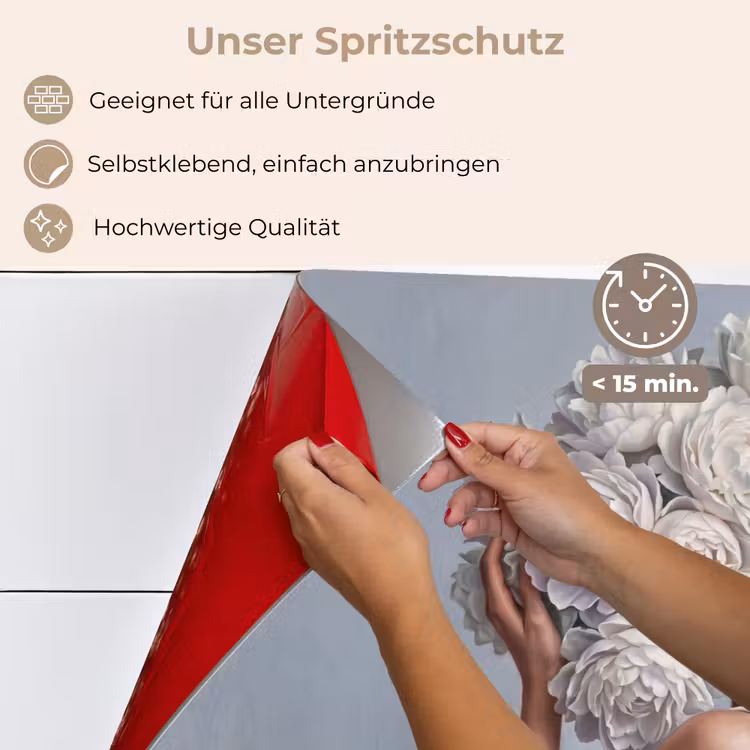 Bloemen - Vrouw - Wit keuken achterwand spatscherm klein -spatscherm_DE