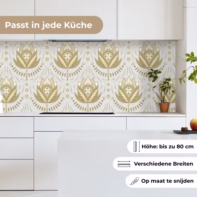 Bloemen - Goud - Patronen keuken achterwand 2 middel 871 -sfeer4_DE
