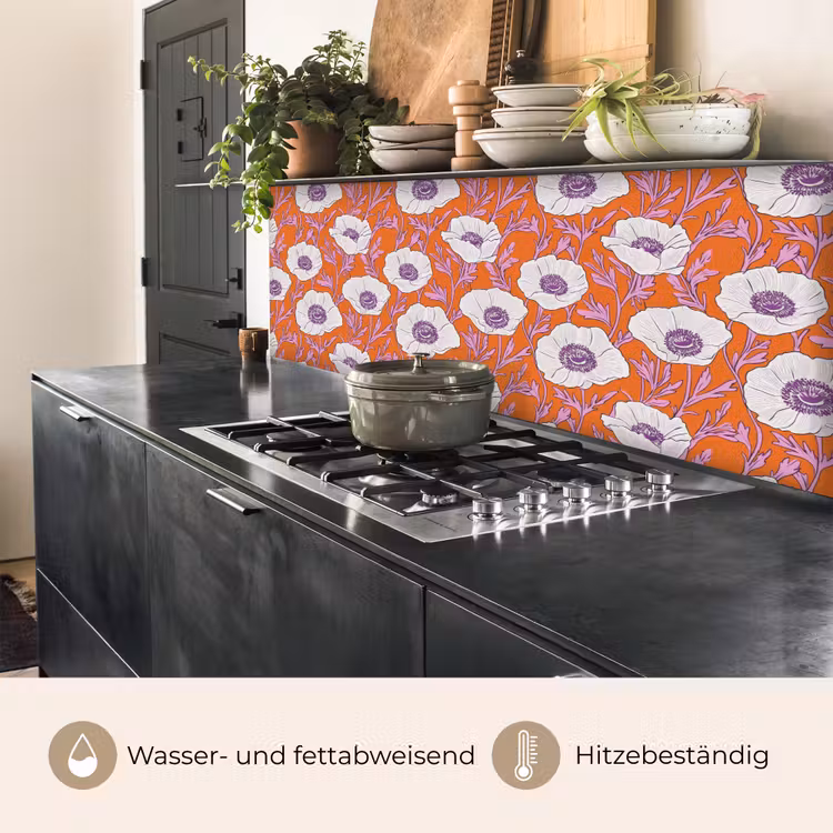 Bloemen - Grafisch - Oranje keuken achterwand 2 middel 871 -usp_DE