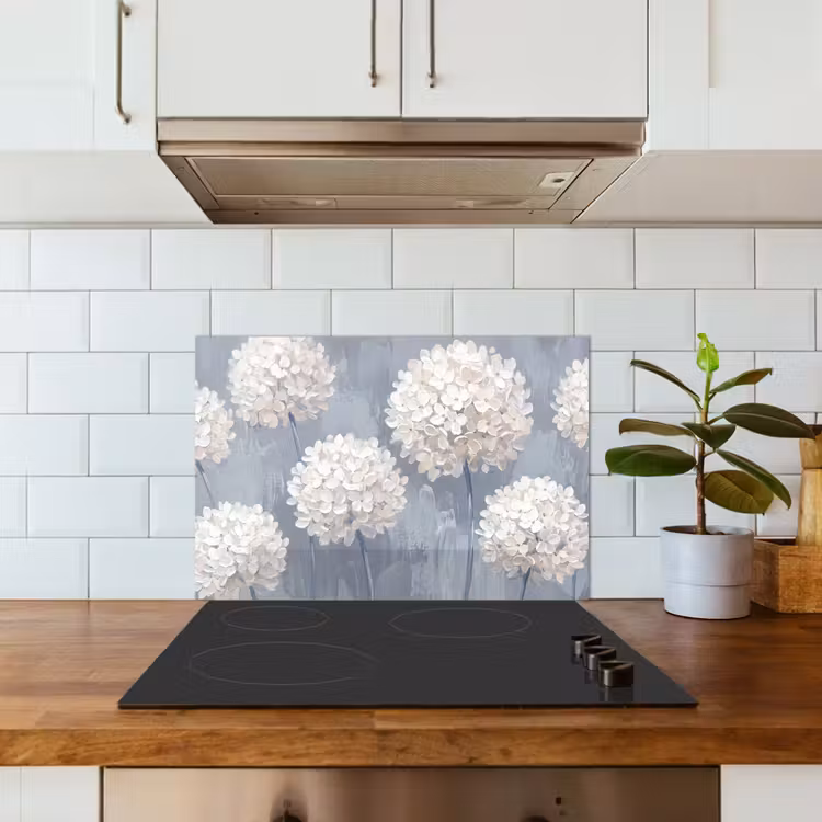 Bloemen - Illustratie - Blauw keuken achterwand spatscherm klein -sfeer2