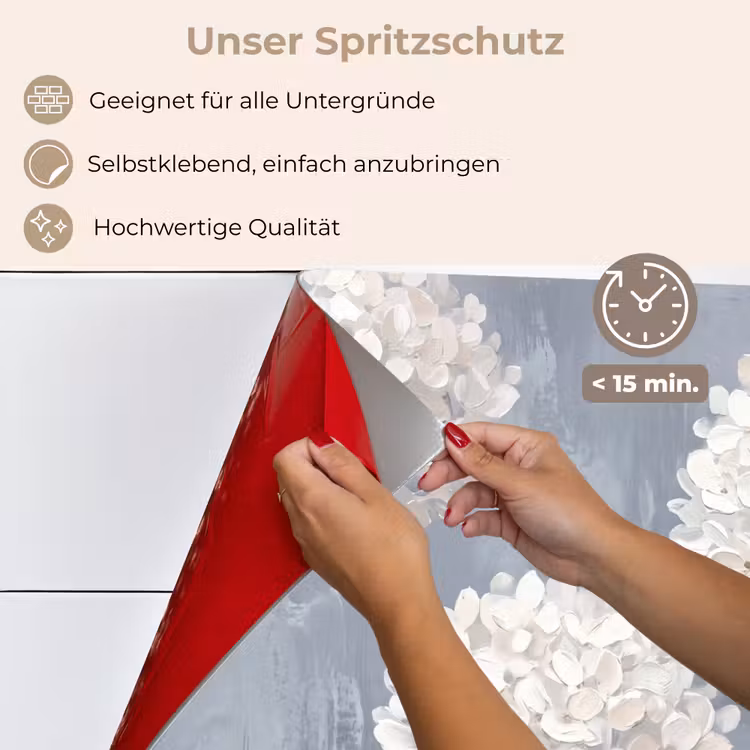 Bloemen - Illustratie - Blauw keuken achterwand spatscherm klein -spatscherm_DE