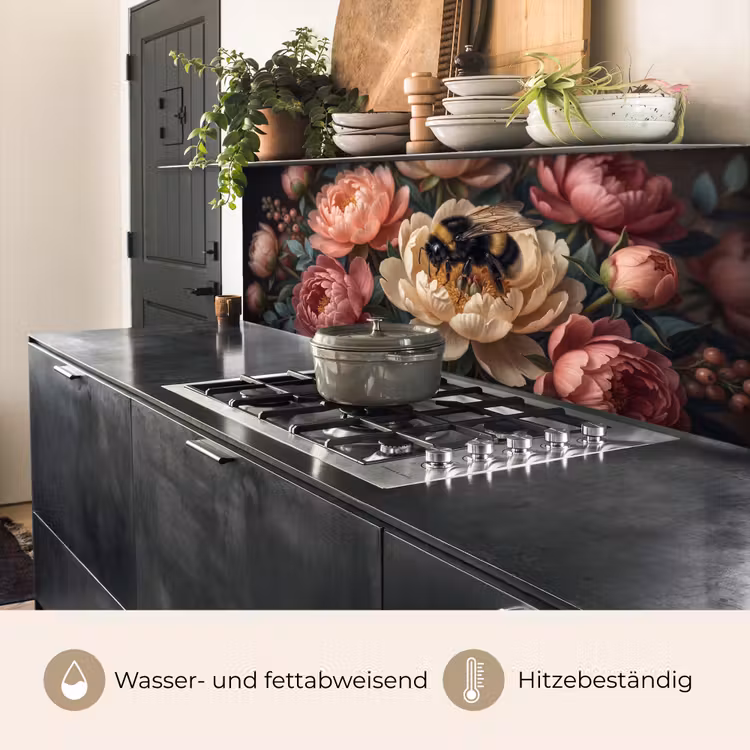 Bloemen - Insect - Natuur - Roze keuken achterwand 2 middel -usp_DE
