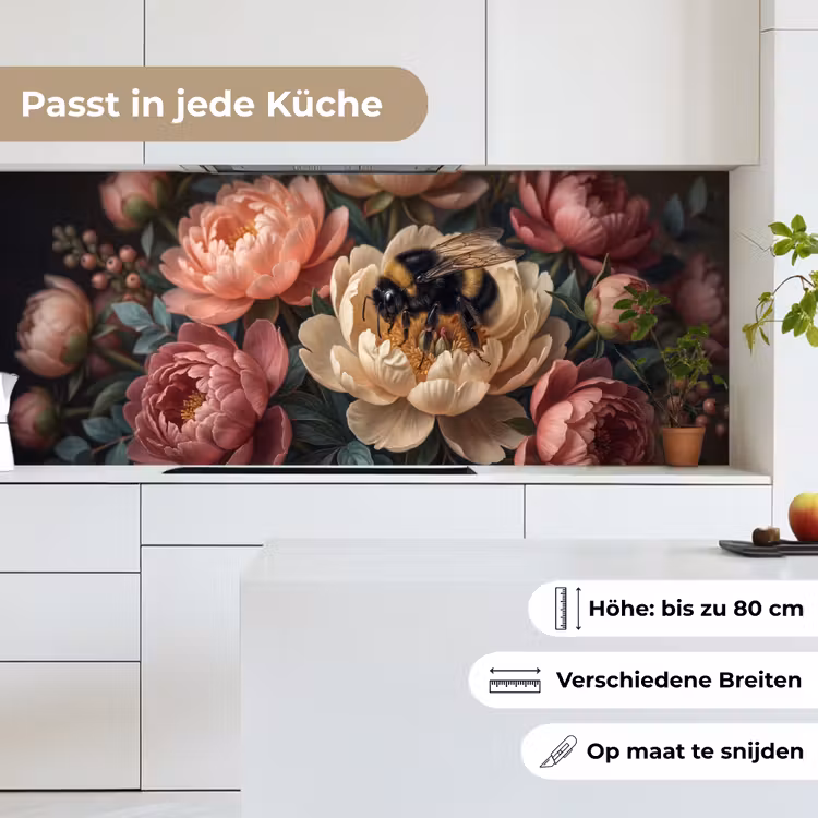 Bloemen - Insect - Natuur - Roze keuken achterwand 2 middel -sfeer4_DE