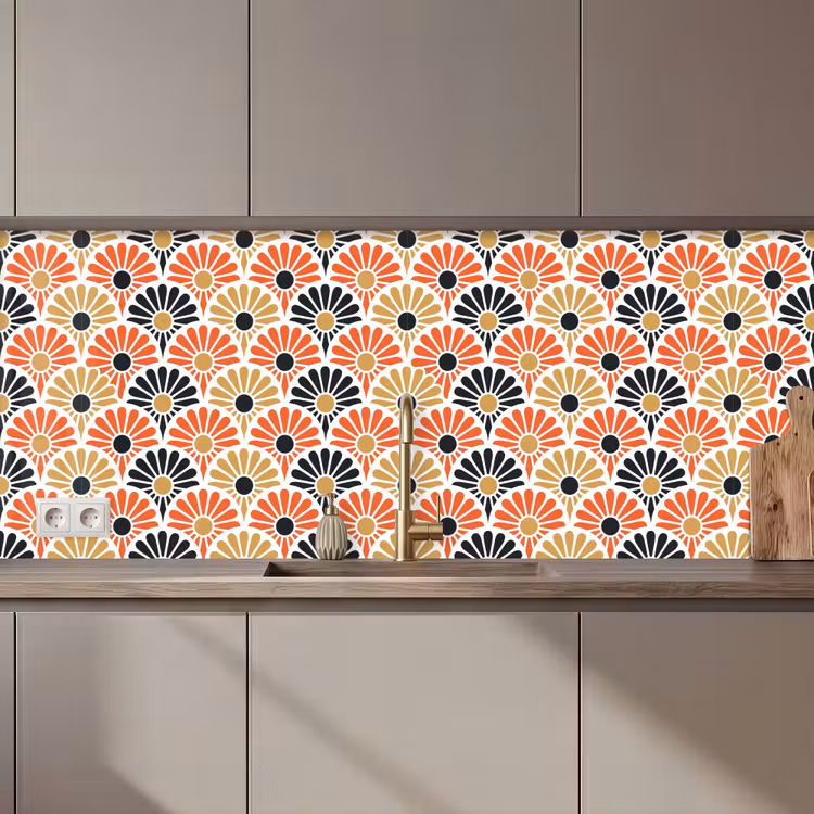 Bloemen - Japan - Patronen keuken achterwand 2 middel 871 zz_3dshopping