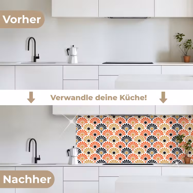 Bloemen - Japan - Patronen keuken achterwand 2 middel 871 -voor-na_DE
