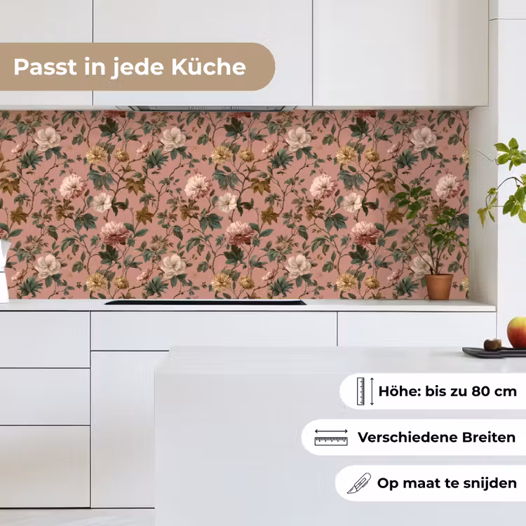 Bloemen - Klassiek - Roze keuken achterwand 2 middel 871 -sfeer4_DE