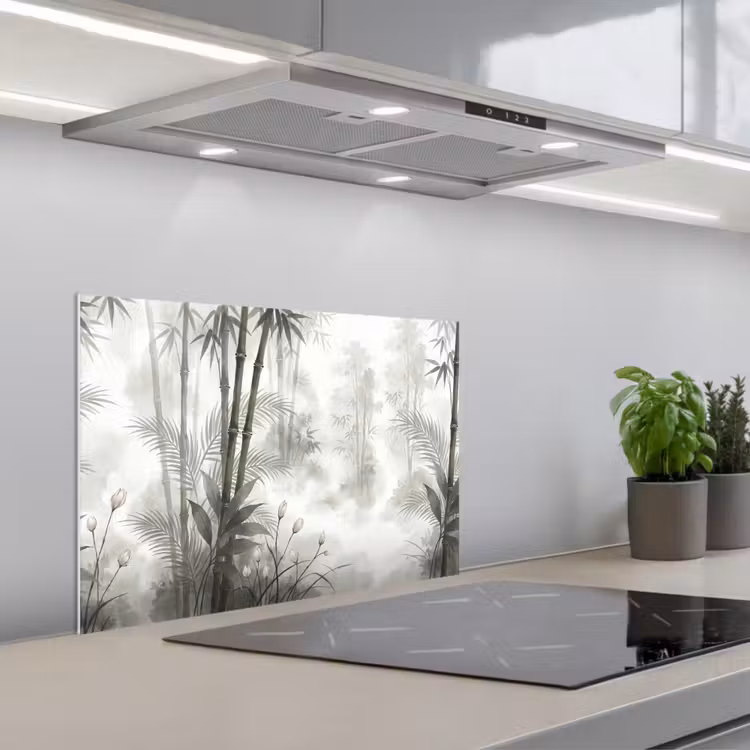 Bloemen - Knop - Tuin - Illustratie - Wit keuken achterwand spatscherm klein -3d_schuin