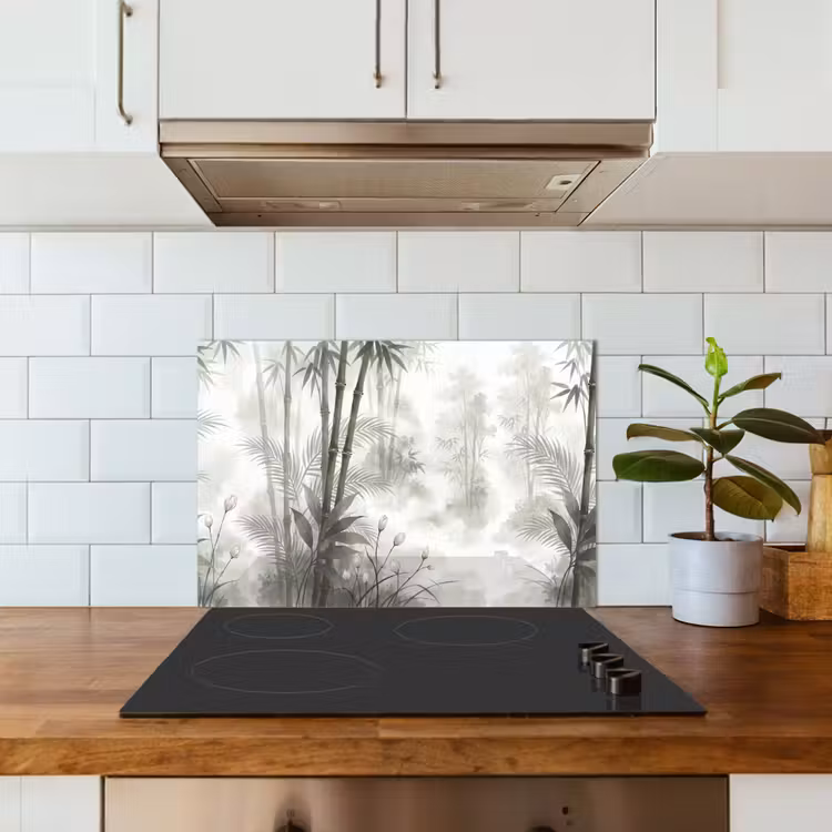 Bloemen - Knop - Tuin - Illustratie - Wit keuken achterwand spatscherm klein -sfeer2