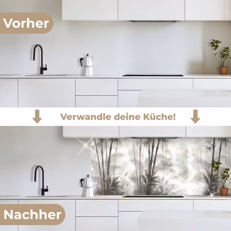 Bloemen - Knop - Tuin - Illustratie - Wit keuken achterwand 2 middel -voor-na_DE
