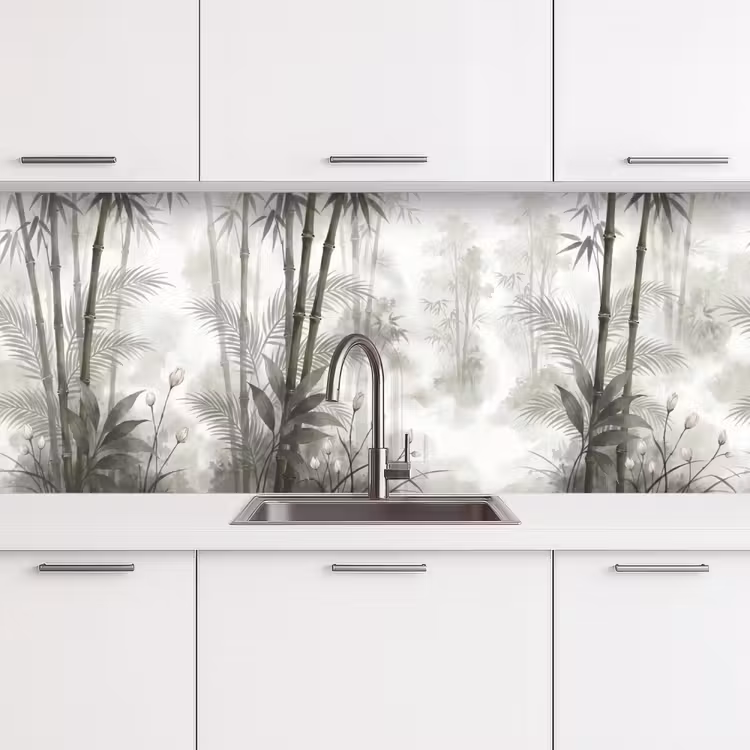 Bloemen - Knop - Tuin - Illustratie - Wit keuken achterwand 2 middel -3d
