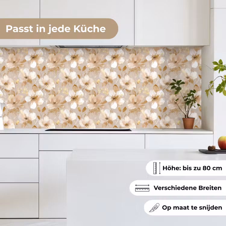 Bloemen - artistiek - Goud keuken achterwand 2 middel 871 -sfeer4_DE
