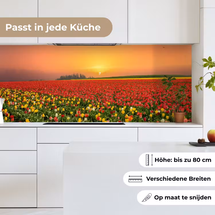 Bloemen - Landschap - Tulpen - Zonsondergang keuken achterwand 2 middel -sfeer4_DE