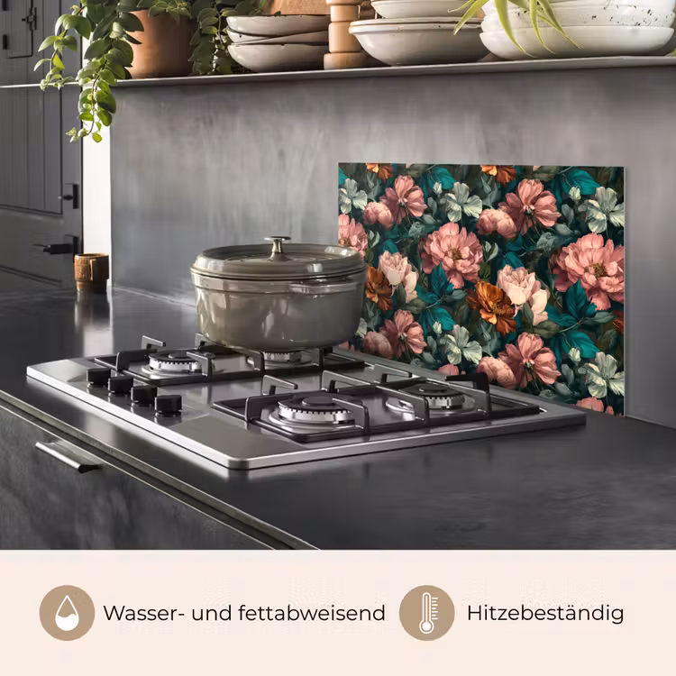 Bloemen - Schilderachtig - Patroon - Roze keuken achterwand spatscherm klein 900 -usp_DE