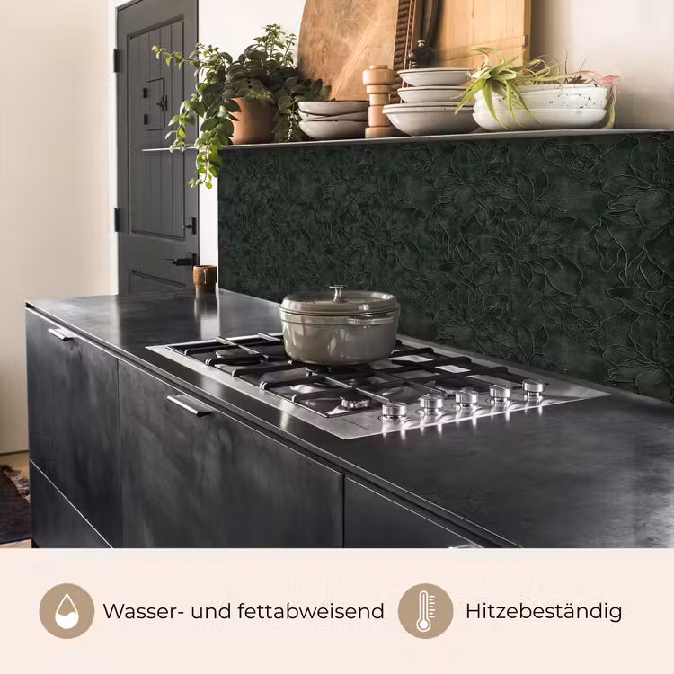 Bloemen - Lijnen - Groen keuken achterwand 2 middel 871 -usp_DE