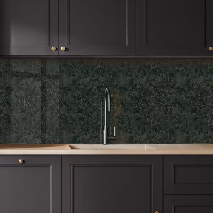 Bloemen - Lijnen - Groen keuken achterwand 2 middel 871 -sfeer1