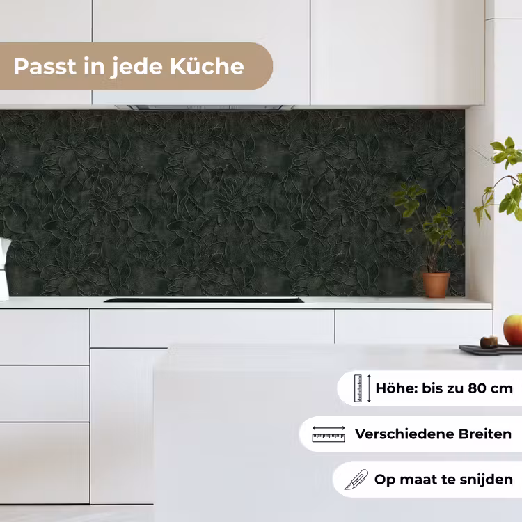 Bloemen - Lijnen - Groen keuken achterwand 2 middel 871 -sfeer4_DE