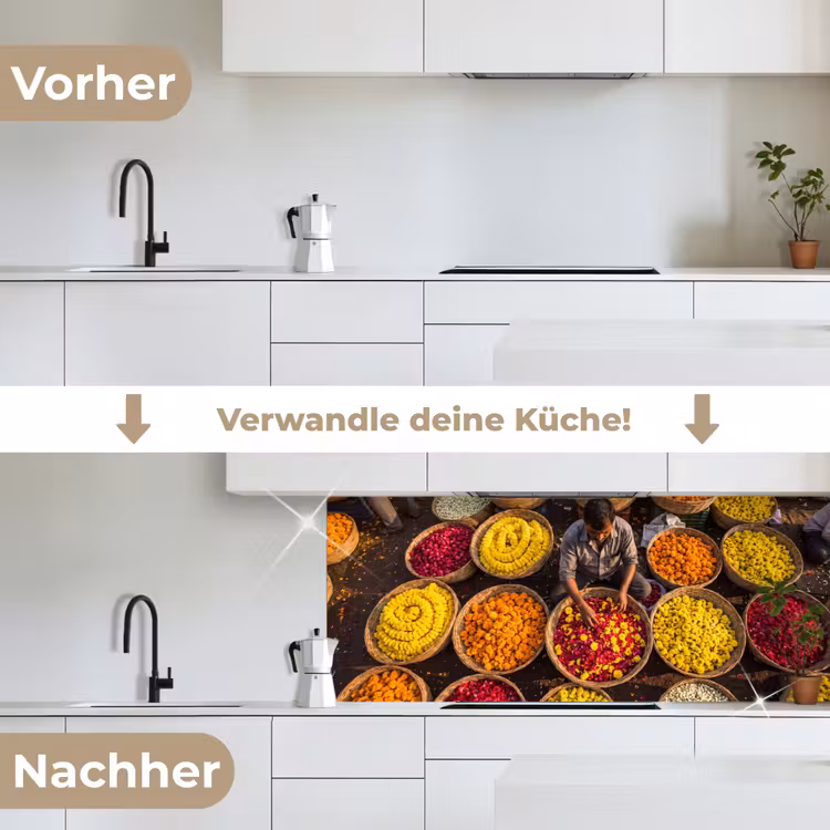 Küchenrückwand - Blumen – Markt – Bunt - Bloemen - Markt - Kleurrijk keuken achterwand 2 middel