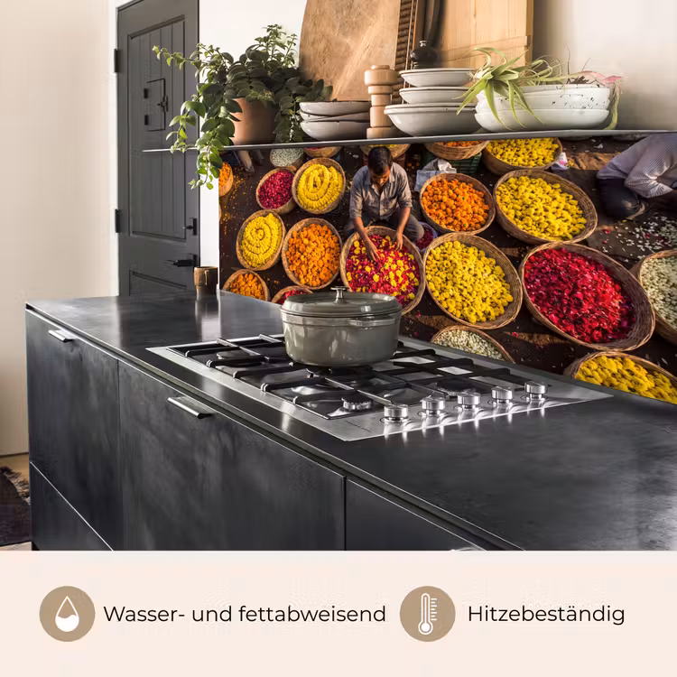 Küchenrückwand - Blumen – Markt – Bunt - Bloemen - Markt - Kleurrijk keuken achterwand 2 middel