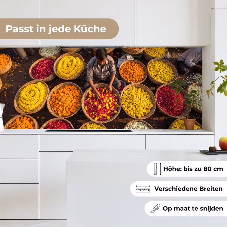 Küchenrückwand - Blumen – Markt – Bunt - Bloemen - Markt - Kleurrijk keuken achterwand 2 middel