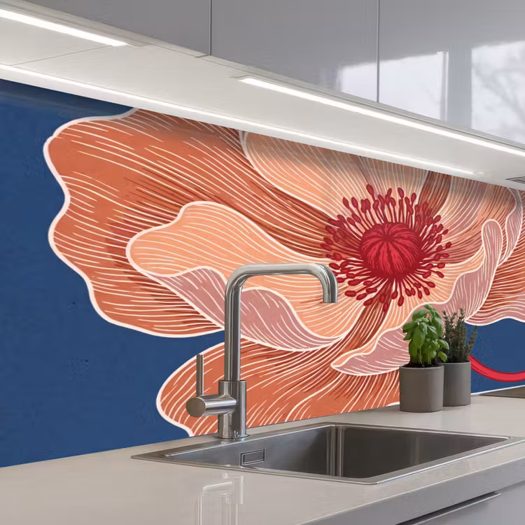 Küchenrückwand - Blumen – Modern – Abstrakt - Bloemen - Modern - Abstract keuken achterwand 2 middel