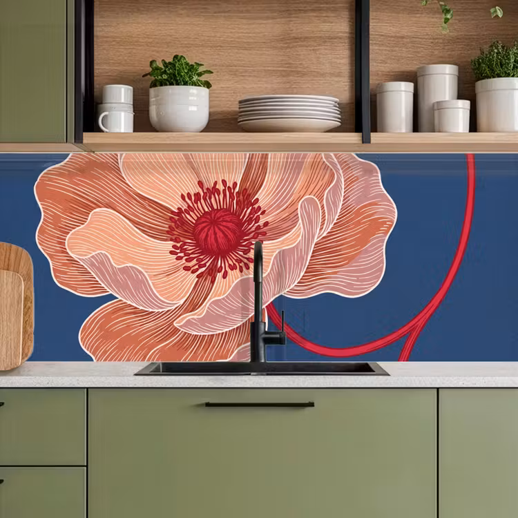 Küchenrückwand - Blumen – Modern – Abstrakt - Bloemen - Modern - Abstract keuken achterwand 2 middel