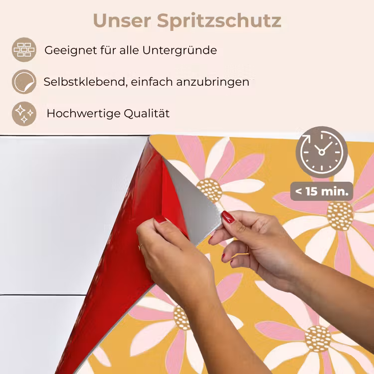 Bloemen - Modern - Geel keuken achterwand spatscherm klein 900 -spatscherm_DE