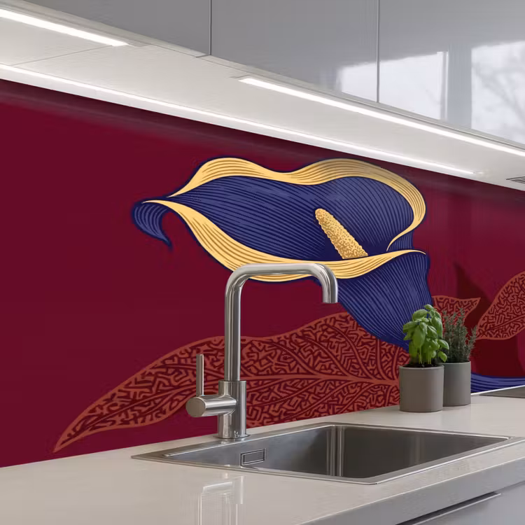 Küchenrückwand - Blumen – Modern – Lila - Bloemen - Modern - Paars keuken achterwand 2 middel